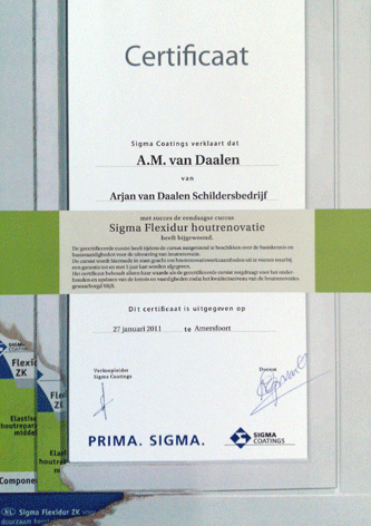 Certificaat houtrenovatie